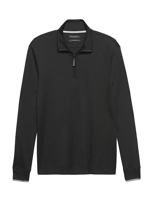 Banana Republic Mens Luxury-touch Half-zip Pullover Black Size L