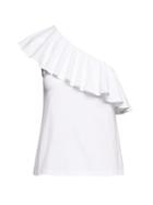 Banana Republic Womens One-shoulder Supima Cotton Top White Size L