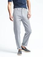 Banana Republic Mens Drawstring Linen Blend Pant - White/blue