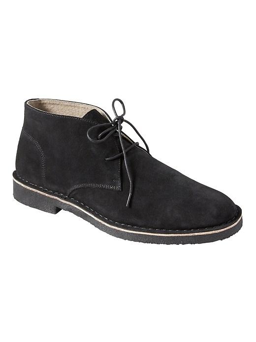 Banana Republic Mens Brendt Suede Crepe Sole Chukka Boot Black Size 9