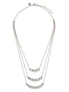 Banana Republic Built In Crystal Necklace Size One Size - Silver