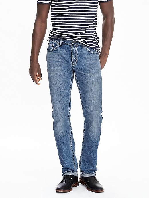 Banana Republic Mens Straight Light Jean Size 30w 32l - Light Blue