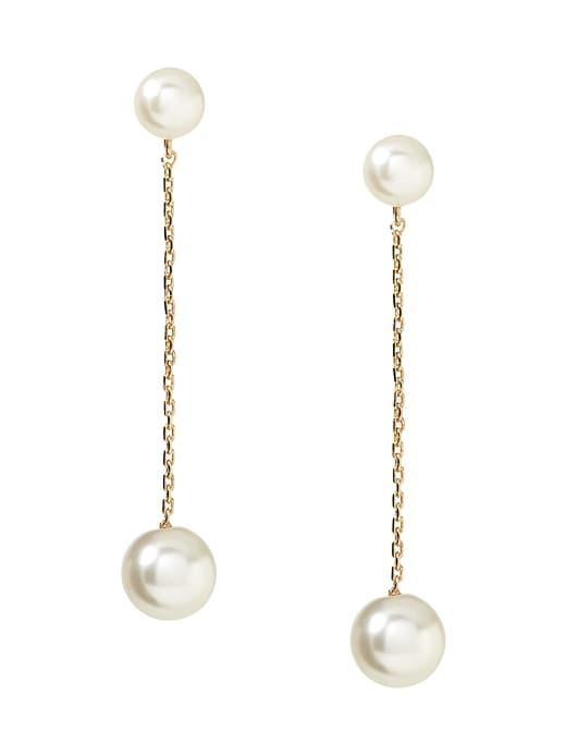 Banana Republic Womens Pearl Linear Earring Gold Size One Size