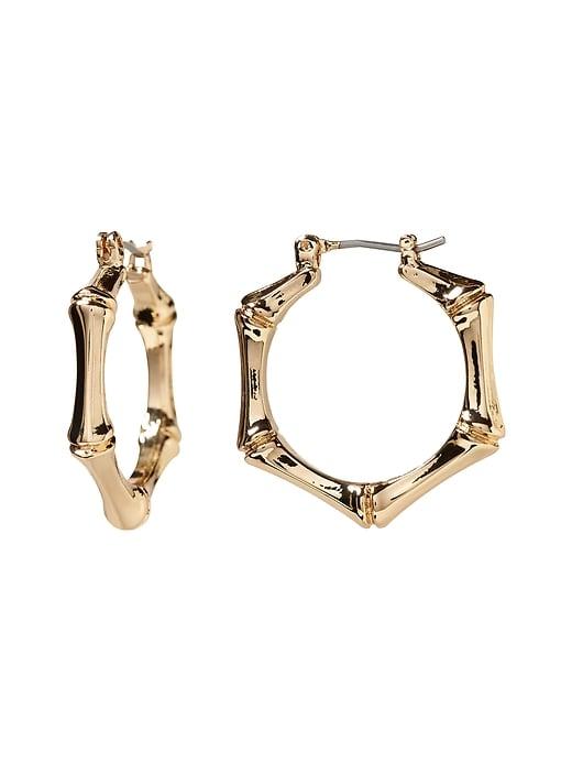 Banana Republic Womens Bamboo Hoop Earring Gold Size One Size