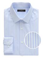 Banana Republic Mens Grant Slim-fit Non-iron Stripe Shirt Fairytale Blue Size Xxs