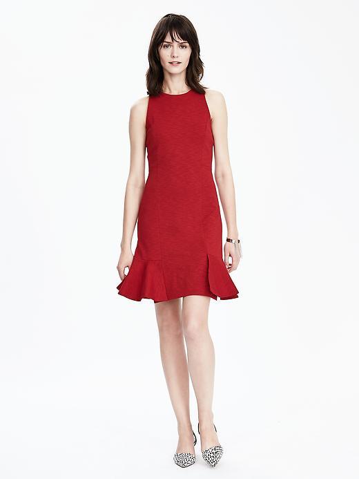 Banana Republic Womens Ponte Tulip Dress Size 0 - Beret Red