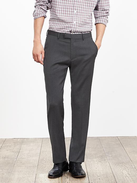 Banana Republic Mens Tailored Slim Charcoal Italian Wool Suit Trouser Size 31w 34l - Charcoal