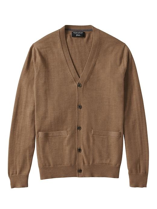 Banana Republic Mens Extra Fine Italian Merino Cardigan - Camel