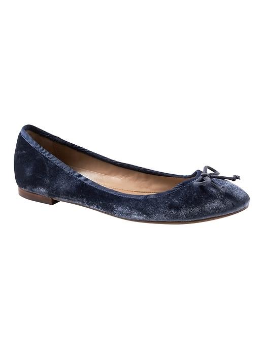 Banana Republic Womens Velvet Almond-toe Robin Ballet Flat Basic Blue Velvet Size 6