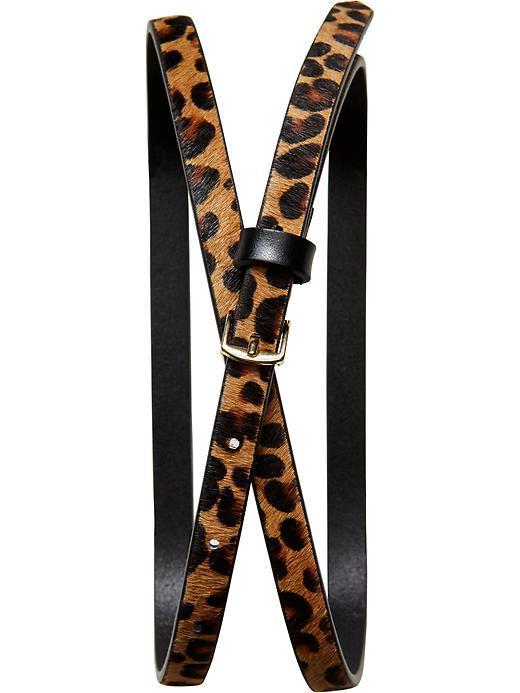 Banana Republic Leopard Haircalf Skinny Belt - Leopard