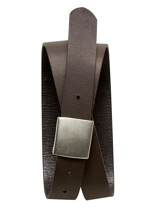 Banana Republic Mens Narrow Plaque Belt Size 30 - Dark Brown
