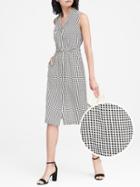 Banana Republic Womens Elephant Print Washable Silk Trench Dress Black & White Elephant Print Size 4