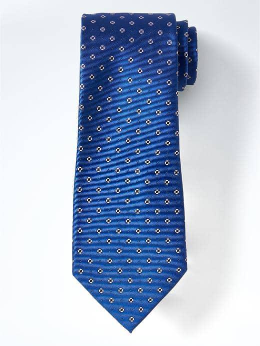 Banana Republic Contrast Floral Dot Silk Nanotex Tie - Anchor Royal