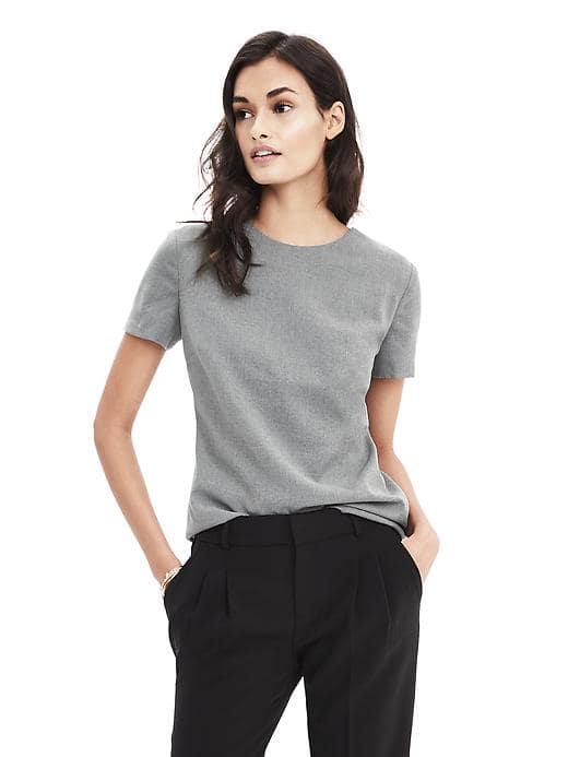 Banana Republic Womens Bow Back Top - Gray Heather