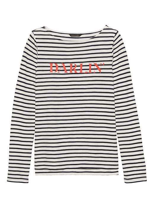 Banana Republic Womens Textured Cotton-modal Graphic Stripe T-shirt White Size Xxs