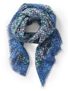 Banana Republic Womens Bella Floral Extra-large Sheer Square Scarf Navy Size One Size