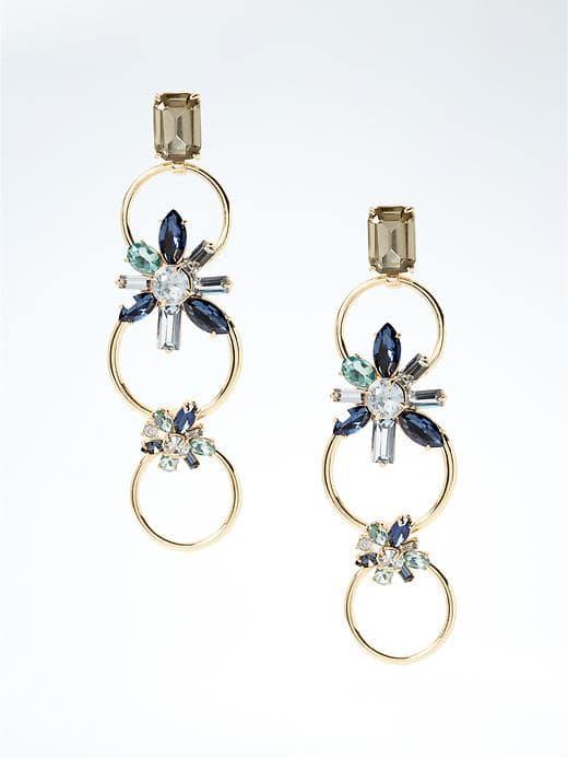 Banana Republic Womens Pacific Blue Hoop Earring - Blue