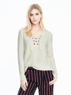 Banana Republic Lace Up Vee Pullover Size L - Cocoon