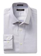 Banana Republic Mens Camden Standard-fit Cotton Stretch Non-iron Solid Shirt Smoke Gray Size M