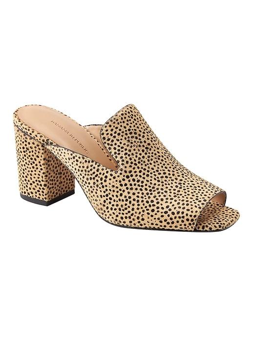 Banana Republic Womens Smoking Slipper Mule Camel Spot Haircalf Size 7 1/2