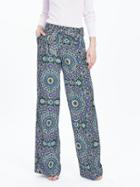 Banana Republic Print Belted Wide Leg Pant Size 0 Petite - Blue Print