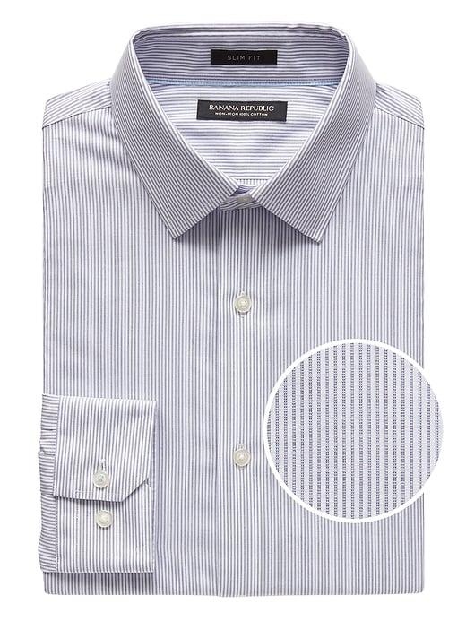 Banana Republic Grant Slim-fit Non-iron Stripe Dress Shirt