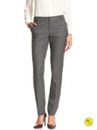 Banana Republic Womens Factory Martin Fit Straight Trouser Size 2 Short - Medium Gray Heather