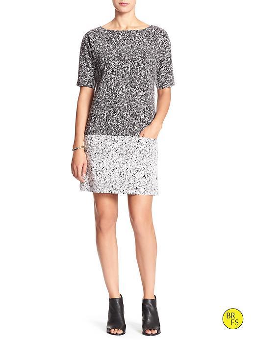 Banana Republic Womens Factory Jacquard Shift Dress Size 0 - Black And White Print