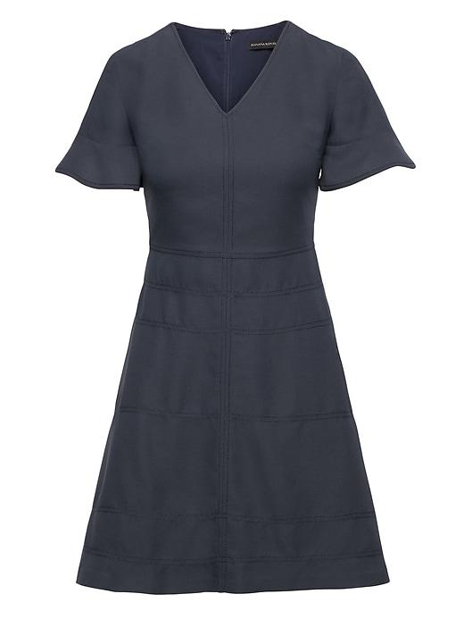 Banana Republic Womens Flutter Sleeve Fit-and-flare Dress Navy Size 0