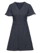 Banana Republic Womens Flutter Sleeve Fit-and-flare Dress Navy Size 0