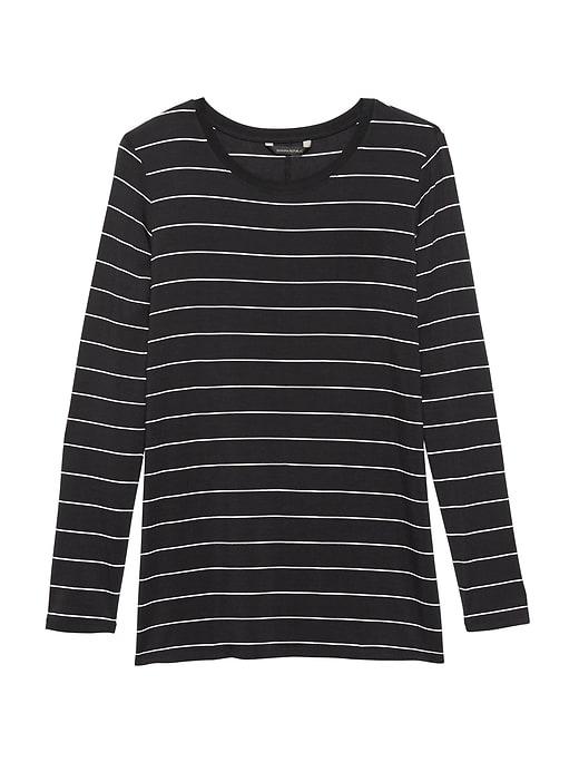 Banana Republic Womens Soft Stretch Tunic T-shirt Mini Stripe Size M