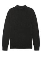 Banana Republic Mens Cotton-linen Blend Ribbed Mock-neck Sweater Black Size S
