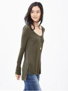 Banana Republic Womens Modal Scoop Neck Tee Size L - Tigers Eye Green