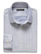 Banana Republic Mens Tailored Silm-fit Non-iron Twill Gingham Shirt Dockside Blue Size Xxl