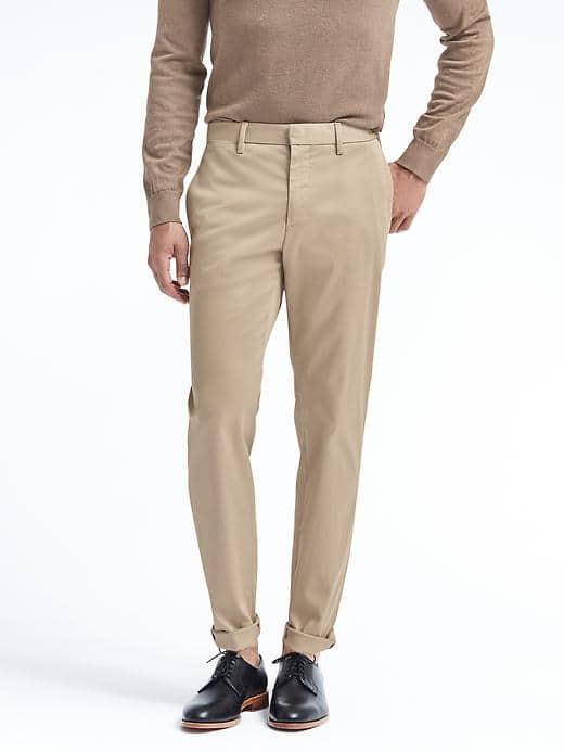 Banana Republic Mens Mason Tapered Rapid Movement Chino - Khaki