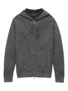 Banana Republic Mens Cotton Textured Full-zip Sweater Hoodie Dark Charcoal Size S