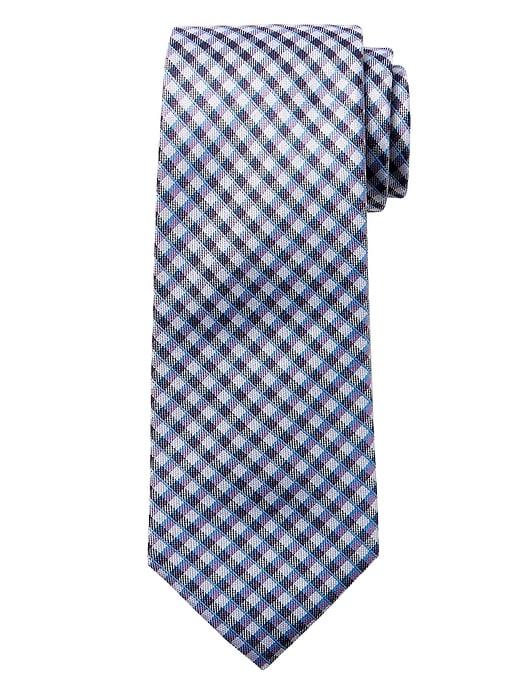 Banana Republic Mens Mini Check Silk Nanotex Tie Pure Lavender Size One Size