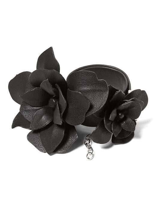 Banana Republic Edgy Floral Cluster Choker - Black