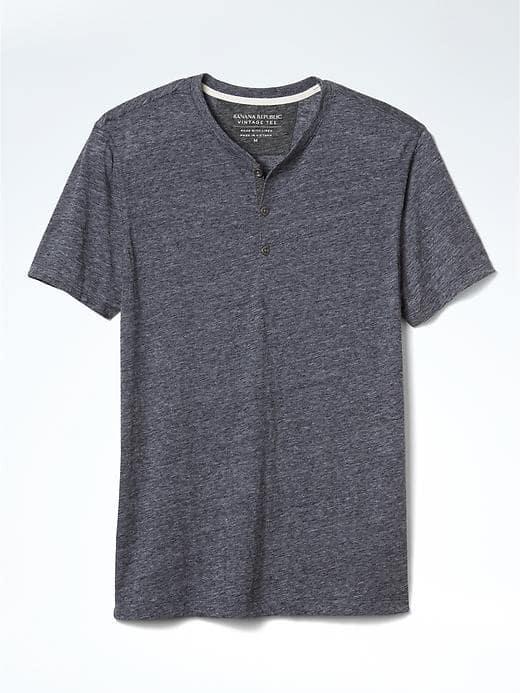 Banana Republic Mens Soft Wash Henley - Navy