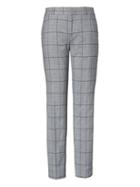 Banana Republic Womens Avery Straight-fit Windowpane Lightweight Wool Ankle Pant Gray Size 8