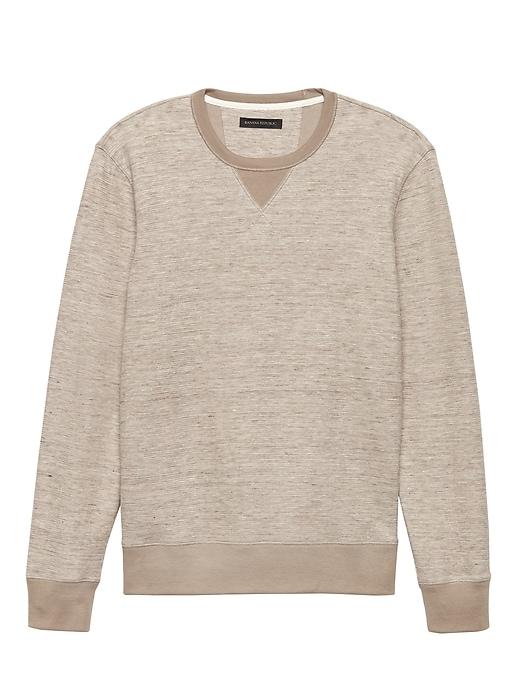 Banana Republic Mens Cotton Linen Long-sleeve Sweatshirt Khaki Size Xl