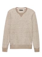 Banana Republic Mens Cotton Linen Long-sleeve Sweatshirt Khaki Size Xl