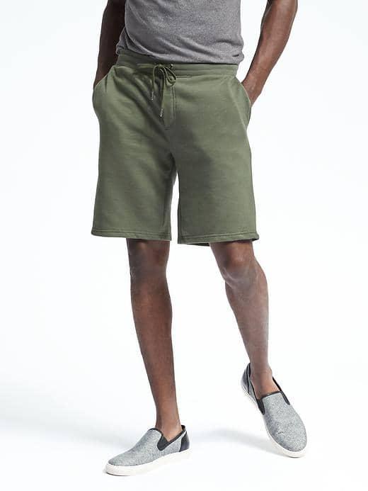Banana Republic Mens French Terry Short - District Green