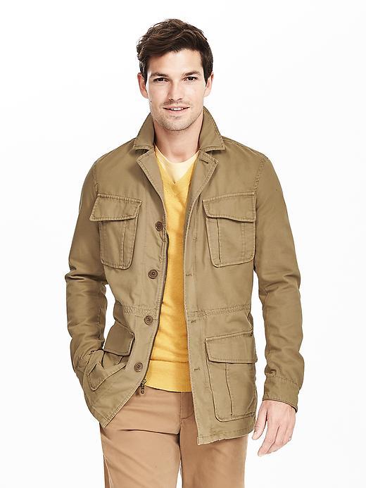 Banana Republic Mens Cotton Four Pocket Jacket Size L - Coconut Husk