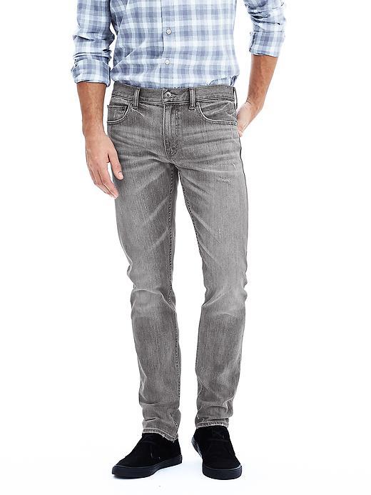 Banana Republic Mens Skinny Gray Jean Size 32w 36l Tall - Gray