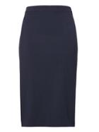Banana Republic Womens Petite Machine-washable Italian Wool Blend Pencil Skirt With Side Slit Navy Size 0