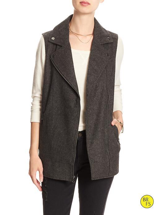 Banana Republic Womens Factory Wool Vest Size L - Medium Gray Heather