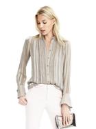 Banana Republic Dillon Fit Button Down Blouse - Taupe