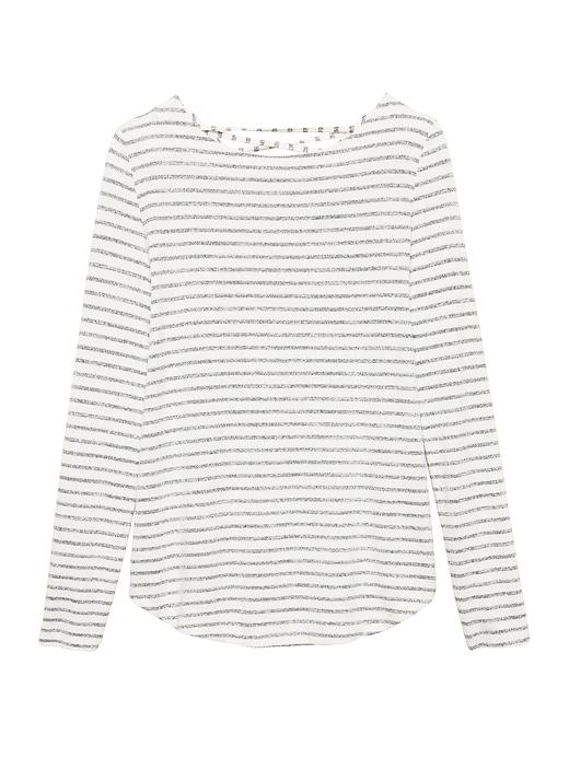 Banana Republic Womens Luxespun Lace-up T-shirt Blue Stripe Size L