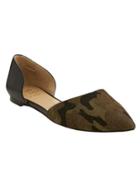 Banana Republic Womens Aiden D'orsay Flat Size 10 - Vintage Olive/black